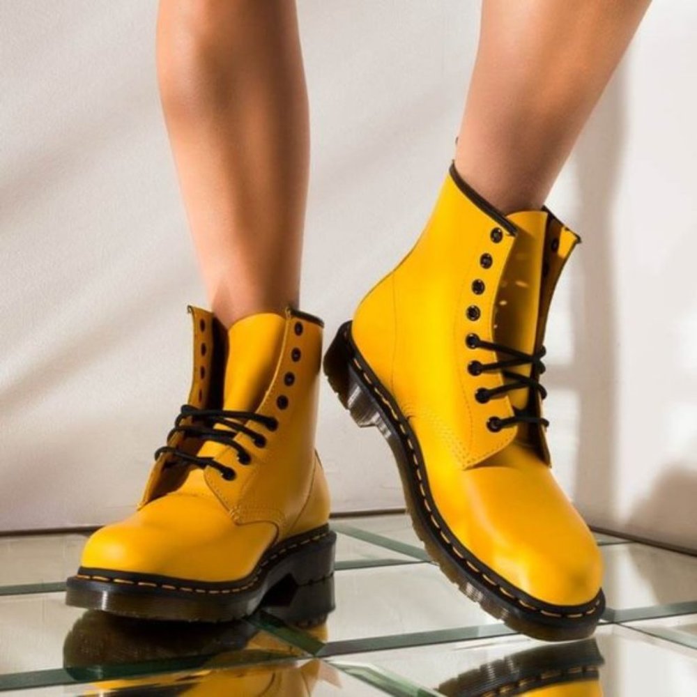 Dr. Martens 1460 Eye Lace/up Boots Yellow - Picture 2 of 13